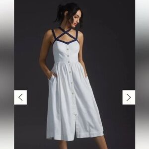 Anthropologie Maeve Button Front Midi Dress